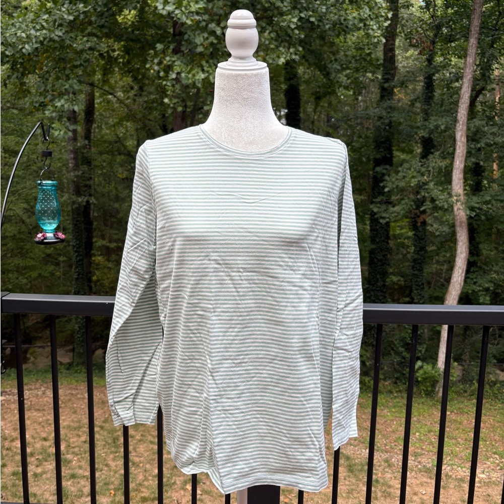 Striped Long Sleeve Top - Mint Green